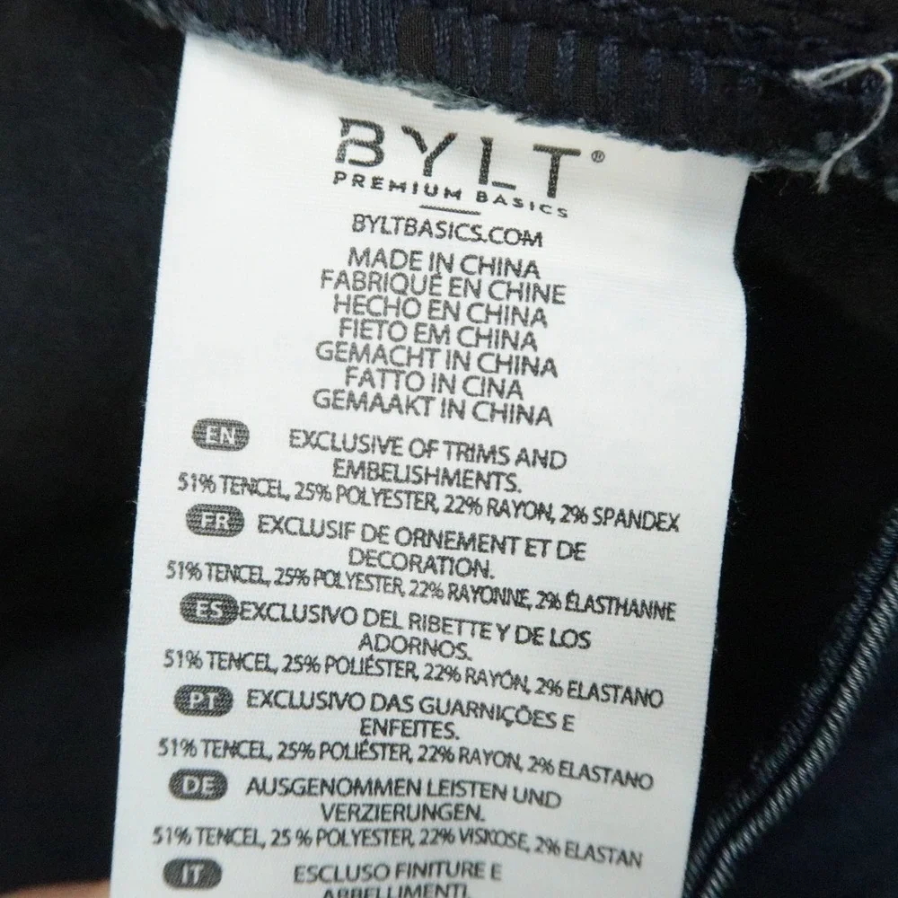 BYLT Jeans Mens 34x33 Blue Tech Denim Everyday Straight Zip Pocket Stretch